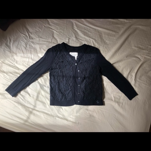 Abercrombie & Fitch Lace Cardigan Navy Size Small - Picture 1 of 4